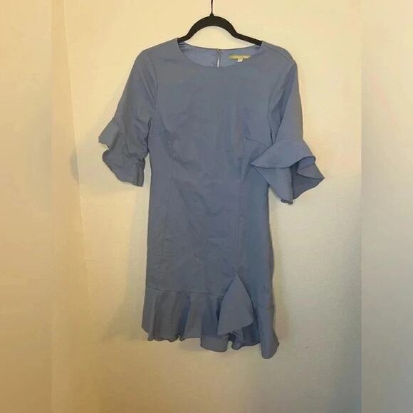 Gianni Bini Blue Ruffled Sheath Dress - Picture 3 of 6